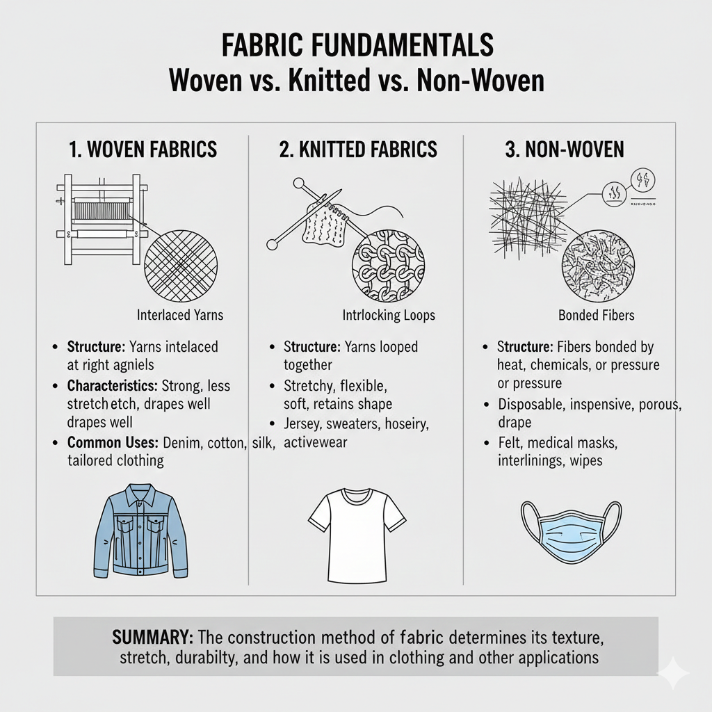 The Difference Between Woven, Knitted, and Non-Woven Garments
