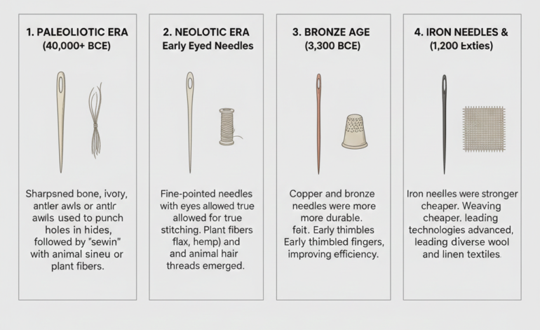 The Evolution of Needles, Threads, and Early Sewing Tools