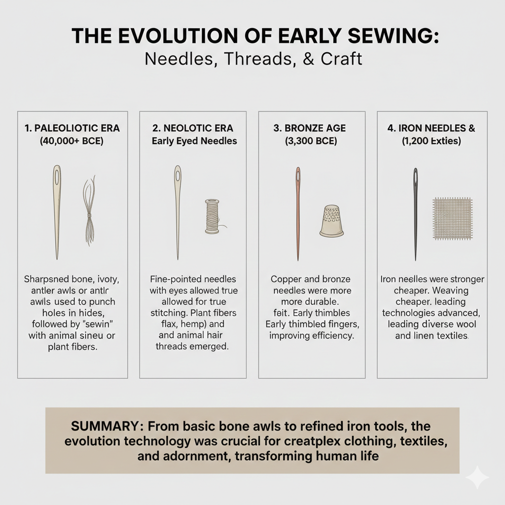 The Evolution of Needles, Threads, and Early Sewing Tools