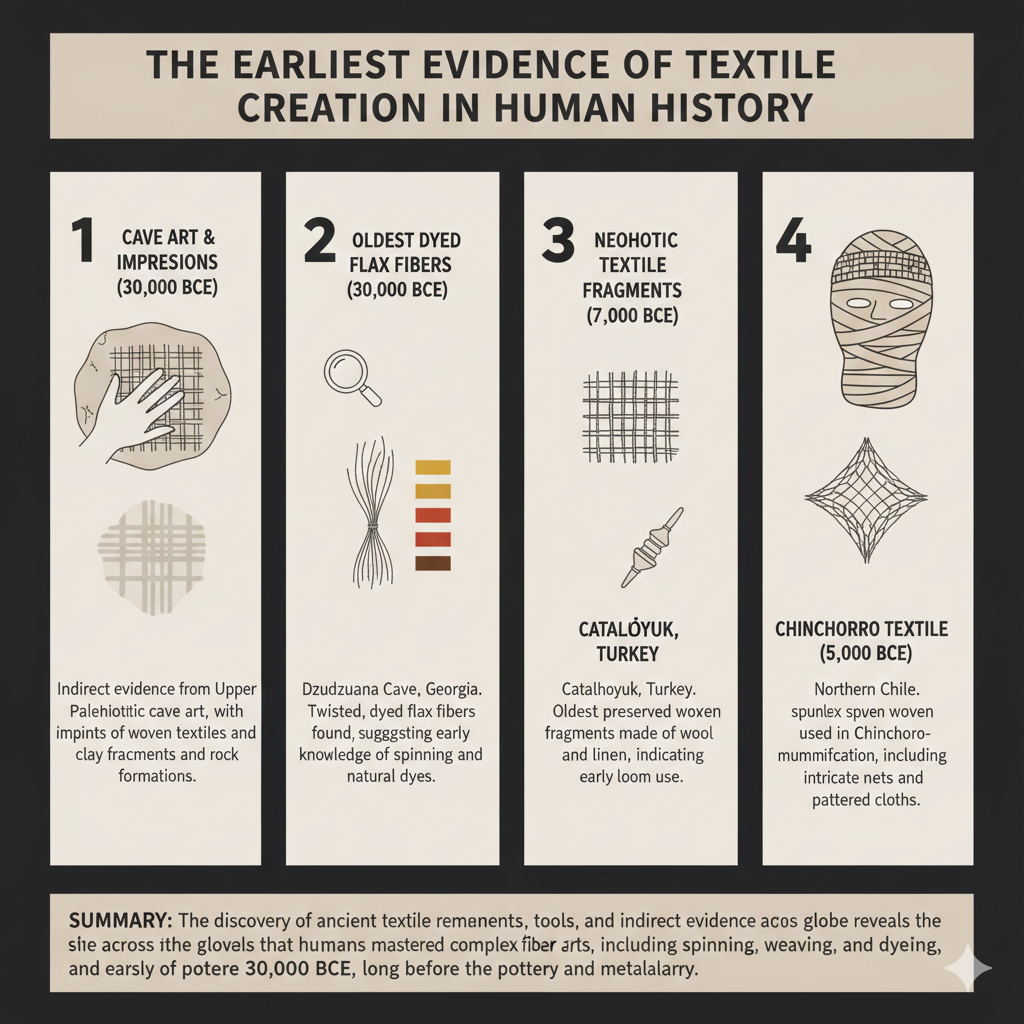 The Earliest Evidence of Textile Creation in Human History