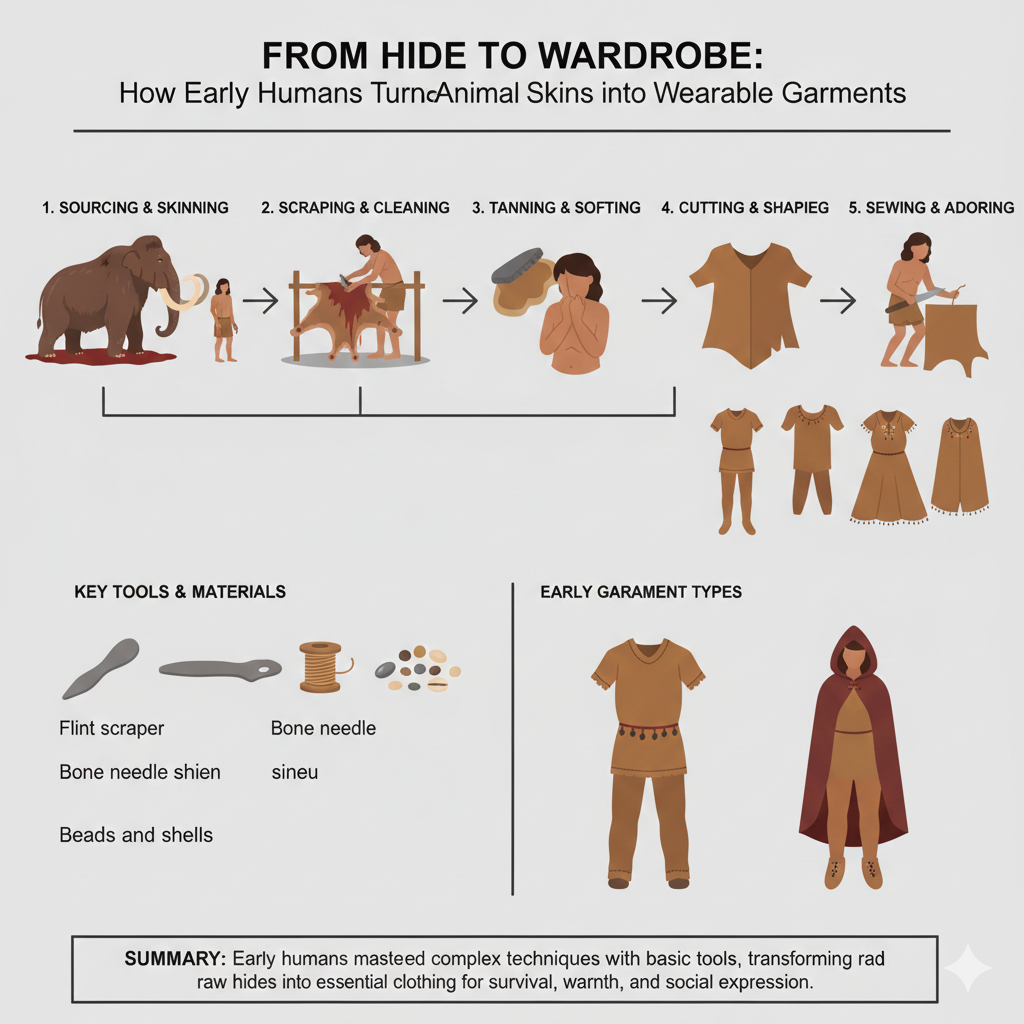 How Early Humans Turned Animal Skins into Wearable Garments